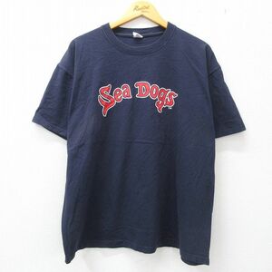 XL/古着 半袖 ビンテージ Tシャツ メンズ 00s ポートランドシードッグス ジャコビーエルズベリー 2 紺 ネイビー 23may02 中古