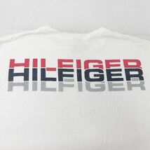 XL/古着 トミーヒルフィガー トミージーンズ 長袖 ブランド Tシャツ メンズ 90s ビッグロゴ 大きいサイズ コットン クルーネック 白 ホ_画像4