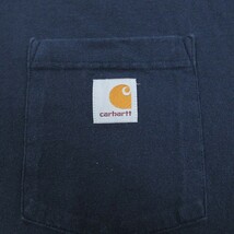 XL/古着 カーハート Carhartt 半袖 ブランド Tシャツ メンズ 胸ポケット付き 大きいサイズ ロング丈 コットン クルーネック 黒 ブラッ_画像2