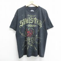 XL/古着 半袖 Tシャツ メンズ SINISTER コットン クルーネック 黒 ブラック 23mar06 中古_画像1