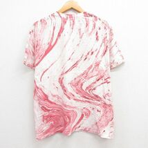 L/古着 半袖 ビンテージ Tシャツ メンズ 00s iNterNET コットン クルーネック 赤他 レッド タイダイ 23jun26 中古_画像2