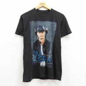 M/古着 半袖 ロック バンド Tシャツ メンズ ティムマグロウ クルーネック 黒 ブラック 23apr15 中古