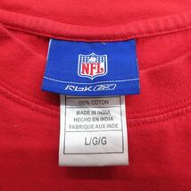 XL/古着 リーボック 半袖 ビンテージ Tシャツ メンズ 00s NFL ニューヨークジャイアンツ コットン クルーネック 赤 レッド アメフト ス_画像3