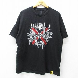 XL/古着 半袖 Tシャツ メンズ ワールドプロレスリング アリスターブラック 大きいサイズ コットン クルーネック 黒 ブラック 23aug26