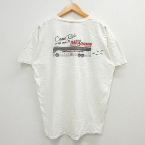 XL/古着 半袖 ビンテージ Tシャツ メンズ 00s THE MEADOWS カジノ バス 大きいサイズ コットン クルーネック 白 ホワイト 23may11 中古