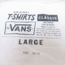 L/古着 バンズ VANS 半袖 ブランド Tシャツ メンズ ビッグロゴ コットン クルーネック 白 ホワイト 23aug19 中古_画像3