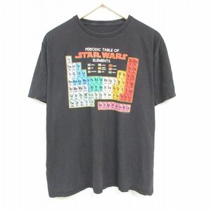 XL/古着 半袖 Tシャツ メンズ スターウォーズ STAR WARS 大きいサイズ コットン クルーネック 黒 ブラック 23jul24 中古