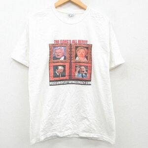 L/古着 ヘインズ 半袖 ビンテージ Tシャツ メンズ 00s 政治家 コットン クルーネック 白 ホワイト spe 23mar07 中古