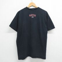 L/古着 リーボック 半袖 ビンテージ Tシャツ メンズ 00s MLB ボストンレッドソックス デビッドオルティーズ 34 コットン クルーネック_画像2