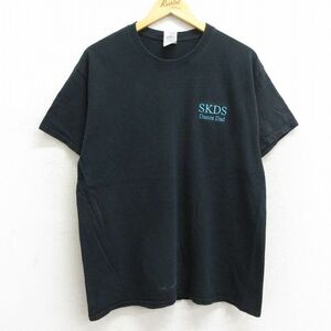 L/古着 半袖 ビンテージ Tシャツ メンズ 00s SKDS コットン クルーネック 黒 ブラック 23jun19 中古