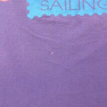 L/古着 半袖 ビンテージ Tシャツ メンズ 80s SAILING ヨット コットン クルーネック 紫 パープル 23jul20 中古_画像6