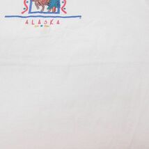 XL/古着 半袖 ビンテージ Tシャツ メンズ 90s アラスカ トナカイ 刺繍 コットン クルーネック 白 ホワイト 23apr19 中古_画像5