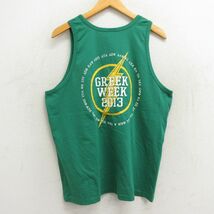 L/古着 タンクトップ メンズ サンダー GREEK WEEK クルーネック 緑 グリーン 23aug28 中古_画像1