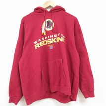 XL/古着 長袖 スウェット パーカー メンズ 00s NFL ワシントンレッドスキンズ 大きいサイズ エンジ アメフト スーパーボウル 23nov04_画像1