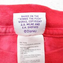 XL/古着 半袖 ビンテージ Tシャツ メンズ 00s ディズニー くまのプーさん ピグレット 大きいサイズ ロング丈 コットン クルーネック 赤_画像5