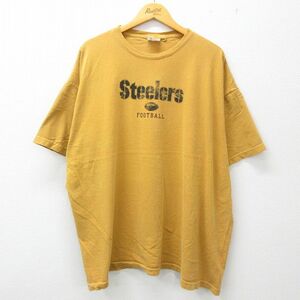 XL/古着 チャンピオン Champion 半袖 ビンテージ Tシャツ メンズ NFL ピッツバーグスティーラーズ 大きいサイズ コットン クルーネック