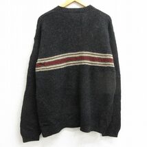 XL/古着 ジェイクルー J.CREW 長袖 セーター メンズ シェットランドウール Vネック 黒 ブラック 23dec27 中古 ニット トップス_画像3