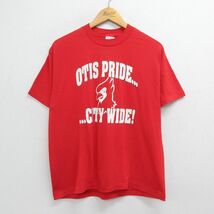 L/古着 半袖 ビンテージ Tシャツ メンズ 90s OTIS PRIDE 鳥 クルーネック 赤 レッド 23jun12 中古_画像1