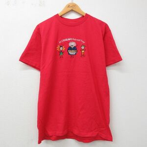 L/古着 半袖 ビンテージ Tシャツ メンズ 00s GRANDMA 刺繍 コットン クルーネック 赤 レッド 23jul19 中古