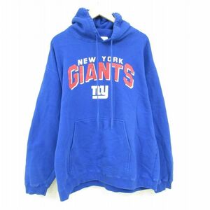 XL/古着 リーボック REEBOK 長袖 スウェット パーカー メンズ 00s NFL ニューヨークジャイアンツ 大きいサイズ クルーネック 青 ブルー