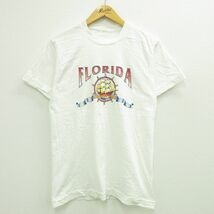 S/古着 半袖 ビンテージ Tシャツ メンズ 90s フロリダ サンシャインステート 船 クルーネック 白 ホワイト 23jul19 中古_画像1