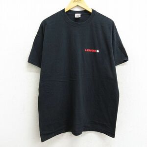 XL/古着 半袖 ビンテージ Tシャツ メンズ 00s レノックス コットン クルーネック 黒 ブラック 23apr06 中古