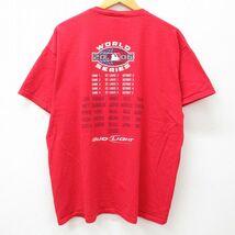 XL/古着 半袖 ビンテージ Tシャツ メンズ 00s MLB セントルイスカージナルス ワールドシリーズ 田口壮 コットン クルーネック 赤 レッ_画像2