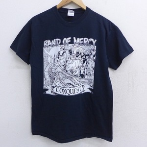 M/古着 半袖 ビンテージ ロック バンド Tシャツ 00s バンドオブメルシー コットン クルーネック 黒 ブラック 21apr06 中古 メンズ