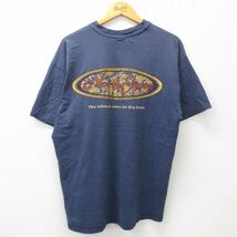 XL/古着 ヘインズ 半袖 ビンテージ Tシャツ メンズ 00s ノースショア ハワイ コットン クルーネック 紺 ネイビー 23mar25 中古_画像1