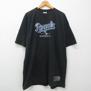 XL/古着 マジェスティック 半袖 ビンテージ Tシャツ メンズ 00s MLB カンザスシティロイヤルズ 大きいサイズ ロング丈 コットン クルー