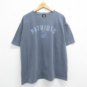 XL/古着 半袖 ビンテージ Tシャツ メンズ 00s NFL ニューイングランドペイトリオッツ 大きいサイズ コットン クルーネック グレー アメ