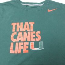 XL/古着 ナイキ NIKE 半袖 ブランド Tシャツ メンズ THAT CANES LIFE 大きいサイズ コットン クルーネック 緑 グリーン 23jul26 中古_画像2