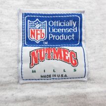 XL/古着 半袖 ビンテージ Tシャツ メンズ 90s NFL デトロイトライオンズ 大きいサイズ コットン クルーネック 薄グレー 霜降り アメフ_画像3
