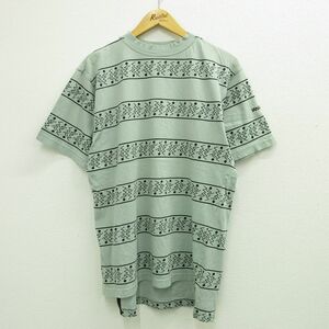 L/古着 半袖 ビンテージ Tシャツ メンズ 00s VANGRACK コットン クルーネック 薄緑 グリーン 23jul07 中古