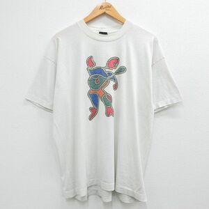 XL/古着 半袖 ビンテージ Tシャツ メンズ 90s フォークミュージック 大きいサイズ クルーネック 白 ホワイト 23jul04 中古