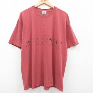 XL/古着 半袖 ビンテージ Tシャツ メンズ 00s YELLOWSTONE シカ 大きいサイズ コットン クルーネック エンジ spe 23jul21 中古