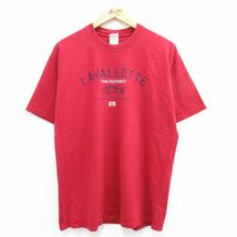 L/古着 半袖 ビンテージ Tシャツ メンズ 00s ラバレット 魚 コットン クルーネック エンジ 23jul26 中古_画像1