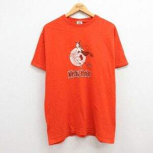 L/古着 フルーツオブザルーム 半袖 ビンテージ Tシャツ メンズ 00s 魔女 コットン クルーネック オレンジ 23sep13 中古