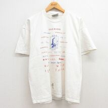 XL/古着 リー Lee 半袖 ビンテージ Tシャツ メンズ 90s GIVE BLOOD 手話 大きいサイズ コットン クルーネック 白 ホワイト spe 23sep04_画像1