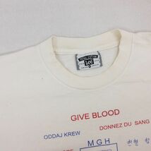 XL/古着 リー Lee 半袖 ビンテージ Tシャツ メンズ 90s GIVE BLOOD 手話 大きいサイズ コットン クルーネック 白 ホワイト spe 23sep04_画像4