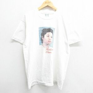 L/古着 半袖 ビンテージ Tシャツ メンズ 00s 女性 クルーネック 白 ホワイト 23jul26 中古