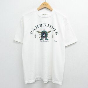 L/古着 半袖 ビンテージ Tシャツ メンズ 90s ケンブリッジ ノーティカ 船 クルーネック 白 ホワイト spe 23apr25 中古