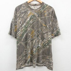 XL/古着 半袖 ビンテージ Tシャツ メンズ 00s モッシーオーク 大きいサイズ クルーネック グレー系他 迷彩 23jun21 中古