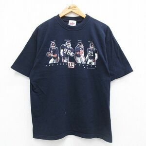 XL/古着 半袖 ビンテージ Tシャツ メンズ 00s NFL ニューヨークジャイアンツ ランドンコリンズ コットン クルーネック 紺 ネイビー ア