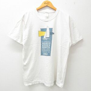 L/古着 半袖 ビンテージ Tシャツ メンズ 00s ヨット ウィスコンシン コットン クルーネック 白 ホワイト 23jun24 中古