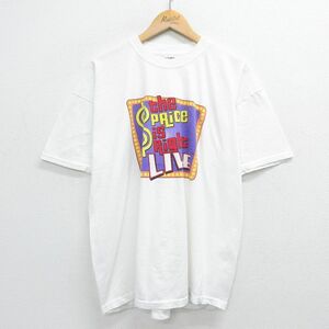 XL/古着 半袖 ビンテージ Tシャツ メンズ 00s LIVE テレビ 大きいサイズ コットン クルーネック 白 ホワイト 23jun28 中古