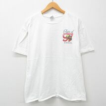 XL/古着 半袖 ビンテージ Tシャツ メンズ 90s ジャスティンズ 大きいサイズ コットン クルーネック 白 ホワイト 23jun27 中古_画像2