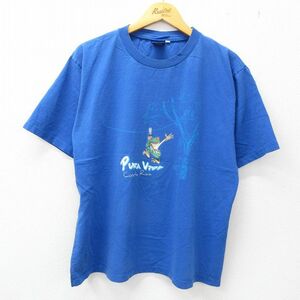 XL/古着 半袖 ビンテージ Tシャツ メンズ 00s カエル コスタリカ クルーネック 青 ブルー 23jun26 中古