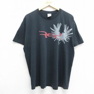 XL/古着 半袖 ビンテージ Tシャツ メンズ 00s REC 大きいサイズ クルーネック 黒 ブラック 23jul01 中古