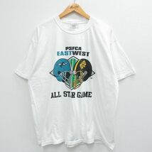 XL/古着 半袖 ビンテージ Tシャツ メンズ 00s PSFCA オールスターゲーム アメフト 大きいサイズ コットン クルーネック 白 ホワイト 23_画像1